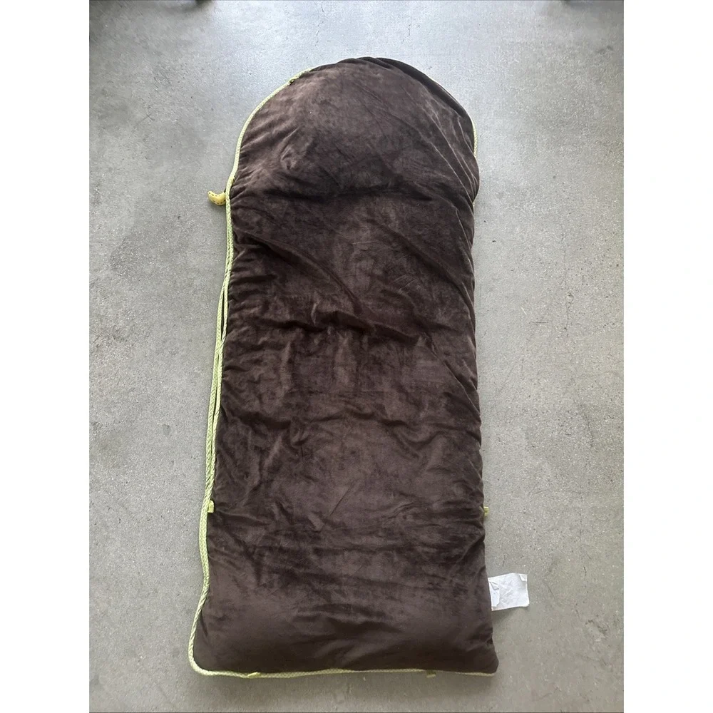 HugFun Sleeping Bag Youth Sz OS Brown/Green Animal Head Monkey Banana Zip Cozy
